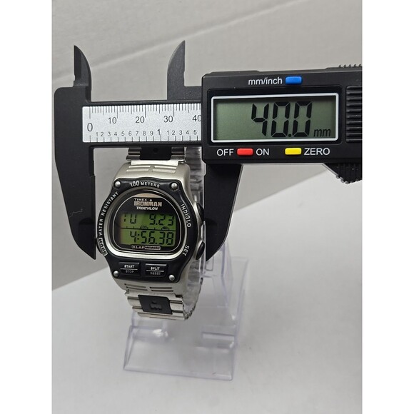 1998 Timex Ironman Triathlon 8 Lap Watch 100M Indiglo Stainless Band New Battery - Picture 5 of 11